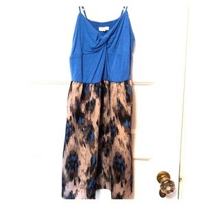 Blue and gray spaghetti strap dress